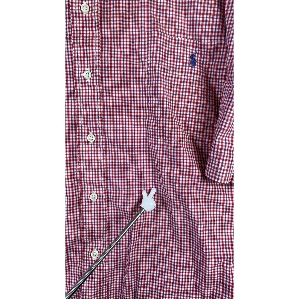 Ralph Lauren Button Down Mens 4X Big Red Good Gingham Short Sleeve Shirt